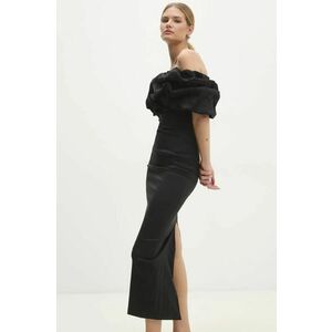 Answear Lab rochie culoarea negru, midi, mulata imagine