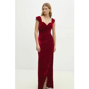 Answear Lab rochie de catifea culoarea bordo, maxi, mulata imagine