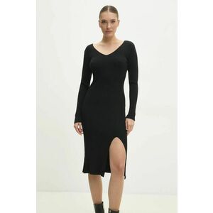 Answear Lab rochie culoarea negru, midi, mulata imagine