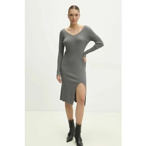 Answear Lab rochie culoarea gri, midi, mulata imagine