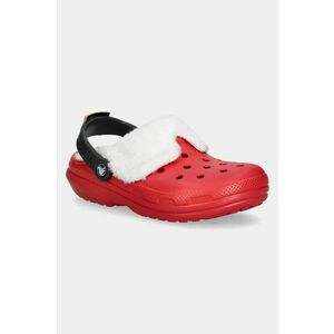 Crocs papuci de casa Classic Lined Santa Clog culoarea rosu, 210933 imagine