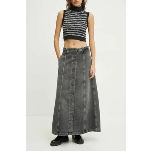 Tommy Jeans fustă din denim culoarea gri, maxi, evazată, DW0DW19799 imagine