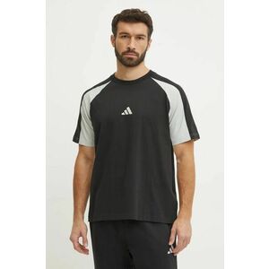 adidas tricou Essential Colorblock barbati, culoarea negru, modelator, JD8060 imagine