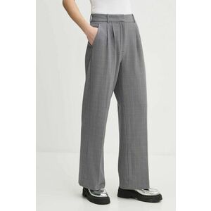 Abercrombie & Fitch pantaloni femei, culoarea gri, drept, high waist, KI156-4331 imagine