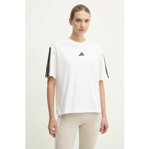 adidas tricou din bumbac Essentials femei, culoarea bej, JE1211 imagine