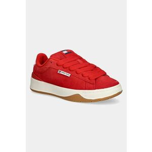 Tommy Jeans sneakers din piele intoarsă TJW SKATE SNEAKER culoarea rosu, EN0EN02677 imagine