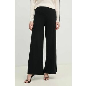 Sisley pantaloni femei, culoarea negru, lat, medium waist, 122NMF00D imagine