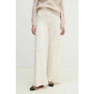 Sisley pantaloni femei, culoarea bej, lat, medium waist, 122NMF00D imagine