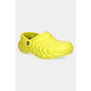 Crocs papuci de casa Classic Lined Overpuff Clog culoarea galben, 210059 imagine