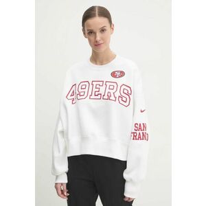 Nike bluza San Francisco 49ers femei, culoarea alb, cu imprimeu, 01D7-11QR-73-AZ1 imagine