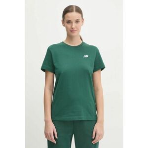 New Balance tricou din bumbac femei, culoarea verde, WT41509NWG imagine