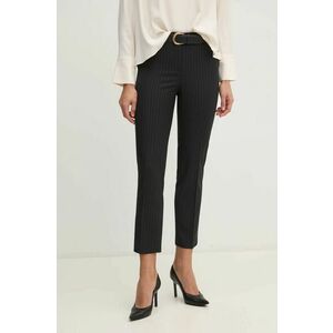 Sisley pantaloni din lana culoarea negru, mulata, high waist, 4C3DLF065 imagine