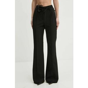 Rotate pantaloni femei, culoarea negru, evazati, high waist, 113592100 imagine