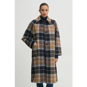 Barbour palton de lana culoarea maro, de tranzitie, oversize, LWO0243BE31 imagine