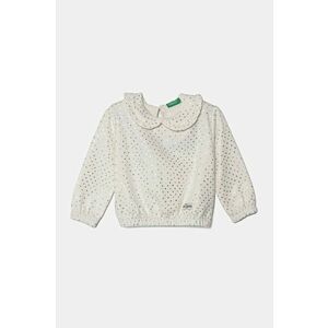 United Colors of Benetton bluza copii culoarea alb, modelator, 3S73G10GF imagine