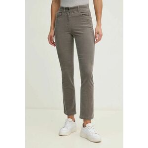 Sisley pantaloni de catifea cord culoarea gri, mulata, high waist, 46C2LE02W imagine