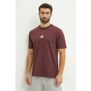 adidas tricou din bumbac Essential barbati, culoarea rosu, neted, JF1098 imagine