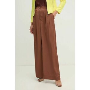 Joseph Ribkoff pantaloni femei, culoarea maro, lat, high waist, 244035 imagine