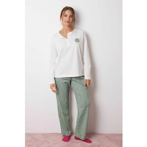 women'secret pijamale de bumbac VERY MERRY culoarea bej, bumbac, 3138658 imagine