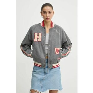 Tommy Jeans geaca femei, culoarea gri, de tranzitie, DW0DW20547 imagine