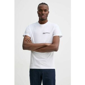 Karl Lagerfeld Jeans tricou din bumbac barbati, culoarea alb, cu imprimeu, A1M17003 imagine