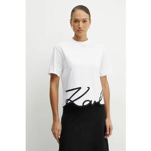 Karl Lagerfeld tricou din bumbac femei, culoarea alb, A1W17013 imagine