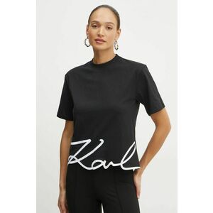 Karl Lagerfeld tricou din bumbac femei, culoarea negru, A1W17013 imagine