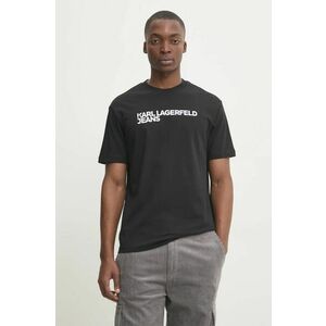 Karl Lagerfeld Jeans tricou din bumbac barbati, culoarea negru, cu imprimeu, A1M17002 imagine