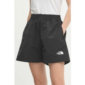 The North Face pantaloni scurti sport TNF Easy Wind femei, culoarea negru, neted, high waist, NF0A8712JK31 imagine