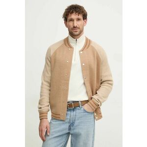 Hackett London cardigan barbati, culoarea bej, HM703278 imagine