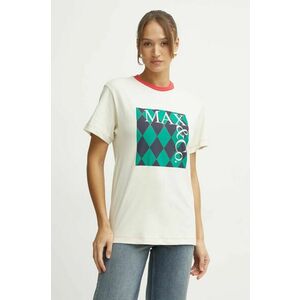 MAX&Co. tricou din bumbac femei, culoarea bej, 2518971041200 imagine