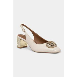 Kurt Geiger London pantofi de piele Chelsea Block Slingback culoarea bej, cu toc drept, cu toc deschis, 3415024189 imagine