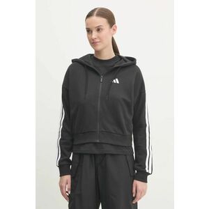 adidas bluza Essentials femei, culoarea negru, cu glugă, cu imprimeu, JE0052 imagine