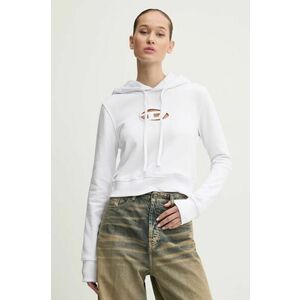 Diesel bluza F-SLIMMY-HOOD-OD femei, culoarea alb, cu glugă, cu imprimeu, A15714.0GRAC imagine