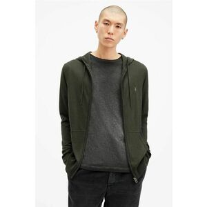 AllSaints bluza din lana MODE MERINO ZIP HOOD culoarea verde, cu glugă, melanj, M084KB imagine