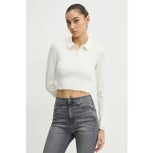 Tommy Jeans longsleeve femei, culoarea alb, DW0DW19369 imagine