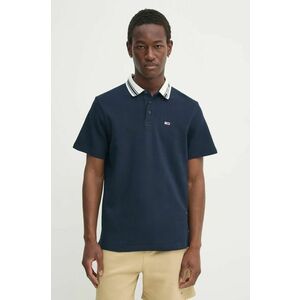 Tommy Jeans tricou polo barbati, culoarea albastru marin, neted, DM0DM20225 imagine