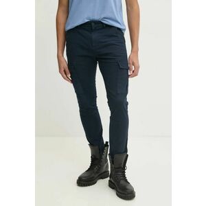 Tommy Jeans pantaloni barbati, culoarea albastru marin, cu fason cargo, DM0DM20281 imagine