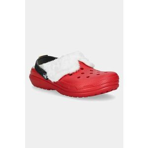 Crocs slapi copii CLASSIC LINED SANTA CLOG culoarea rosu, 210931 imagine