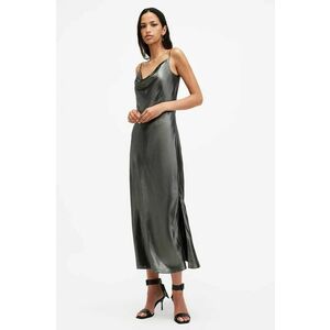 AllSaints rochie HADLEY culoarea gri, midi, drept, W255DB imagine