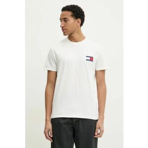 Tommy Jeans tricou barbati, culoarea alb, cu imprimeu, DM0DM20346 imagine