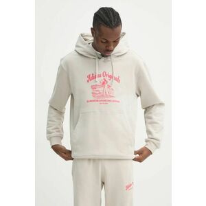 adidas Originals hanorac de bumbac Wabash barbati, culoarea bej, cu glugă, cu imprimeu, JD0670 imagine