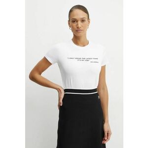 Karl Lagerfeld tricou din bumbac femei, culoarea alb, A1W17068 imagine