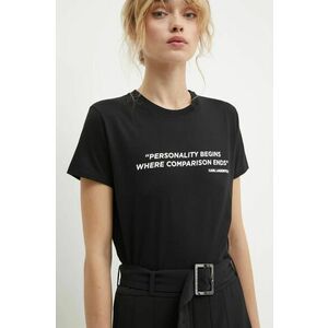 Karl Lagerfeld tricou din bumbac femei, culoarea negru, A1W17068 imagine