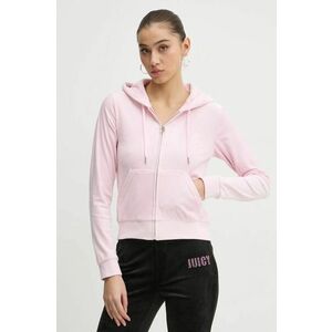 Juicy Couture bluză din velur culoarea roz, cu glugă, modelator, JCWAS125302 imagine