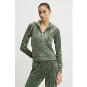 Juicy Couture bluză din velur culoarea verde, cu glugă, modelator, JCWAS125302 imagine