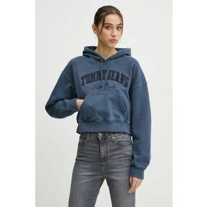 Tommy Jeans hanorac de bumbac femei, cu glugă, cu imprimeu, DW0DW19413 imagine