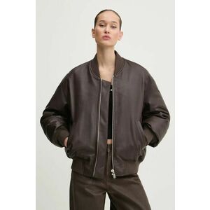 Miss Sixty geaca bomber de piele femei, culoarea maro, de iarna, 6L4LJ0460000 imagine