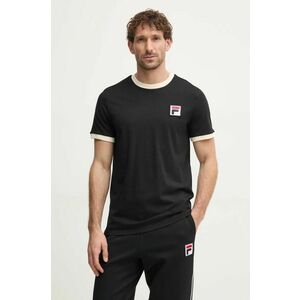 Fila tricou din bumbac barbati, culoarea negru, modelator imagine