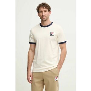 Fila tricou din bumbac barbati, culoarea bej, modelator imagine